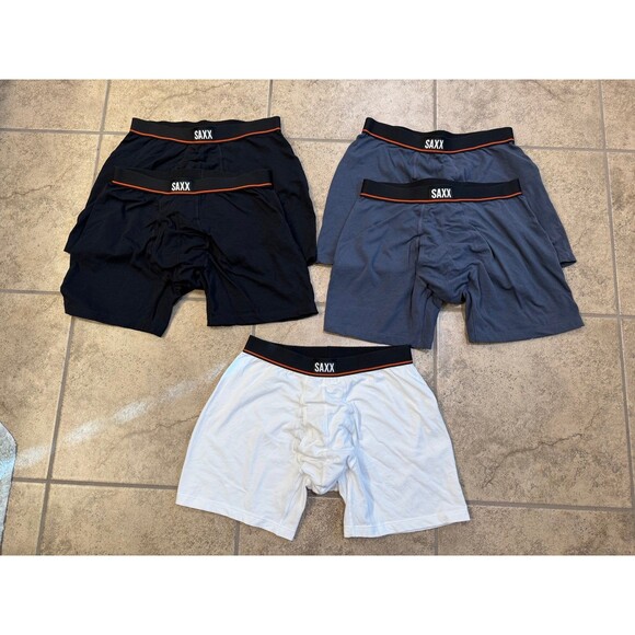 SAXX Underwear Non-Stop Stretch Cotton (5 Pack) Boxer Brief 5" NWOT - Picture 1 of 4